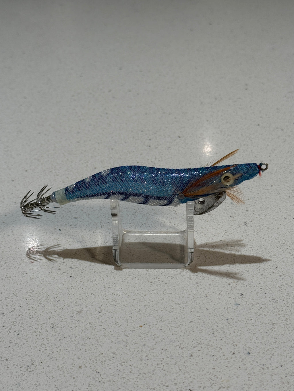 Premium Glow Egi Squid Jig With Rattle Beads - Blue