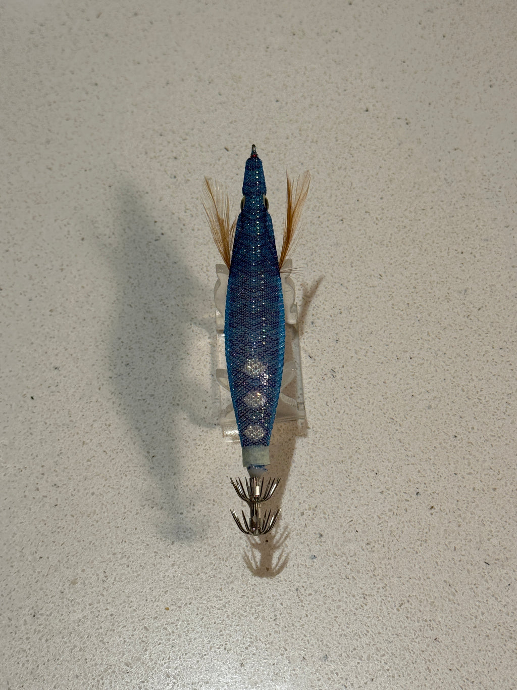 Premium Glow Egi Squid Jig With Rattle Beads - Blue