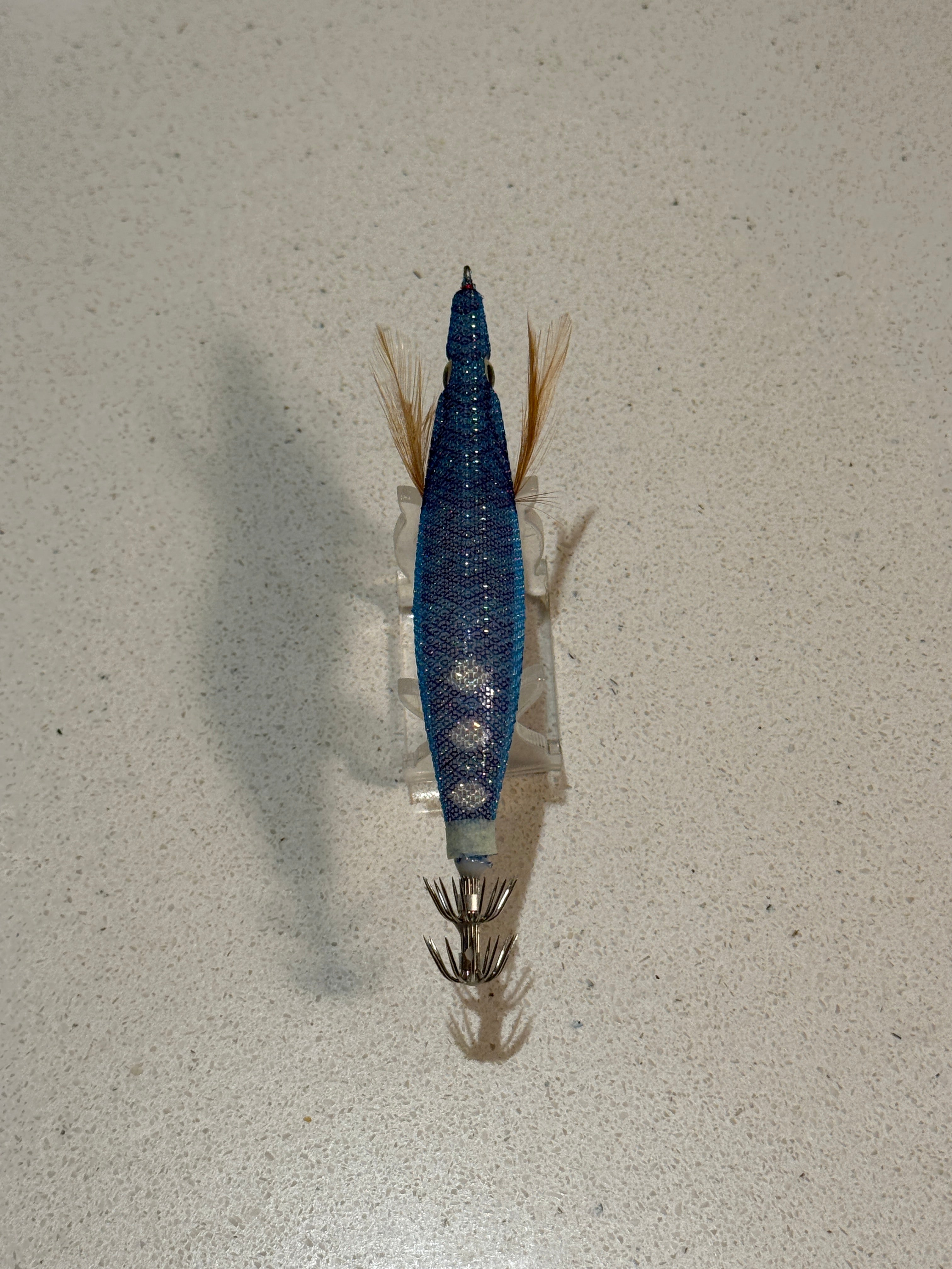 Premium Glow Egi Squid Jig With Rattle Beads - Blue