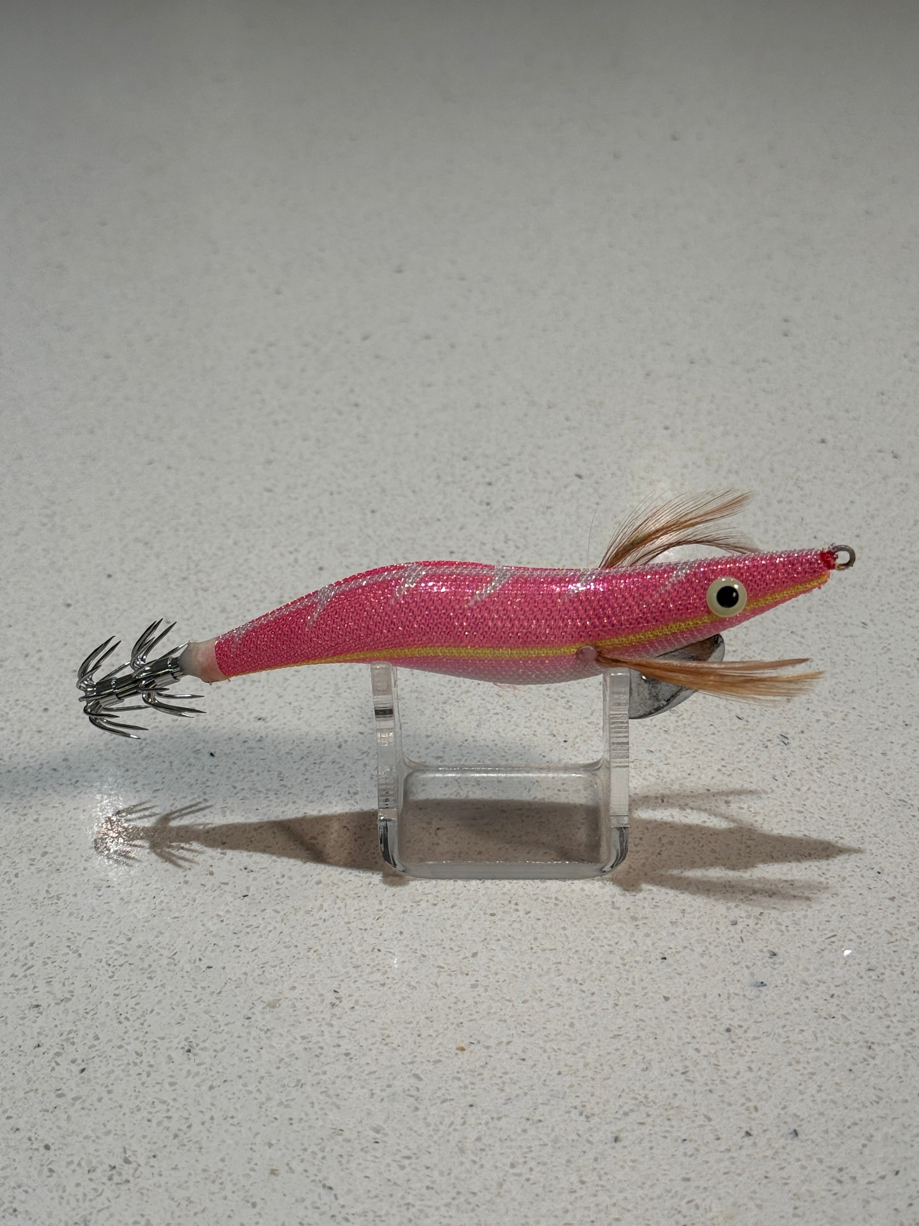Premium Glow Egi Squid Jig With Rattle Beads - Pink