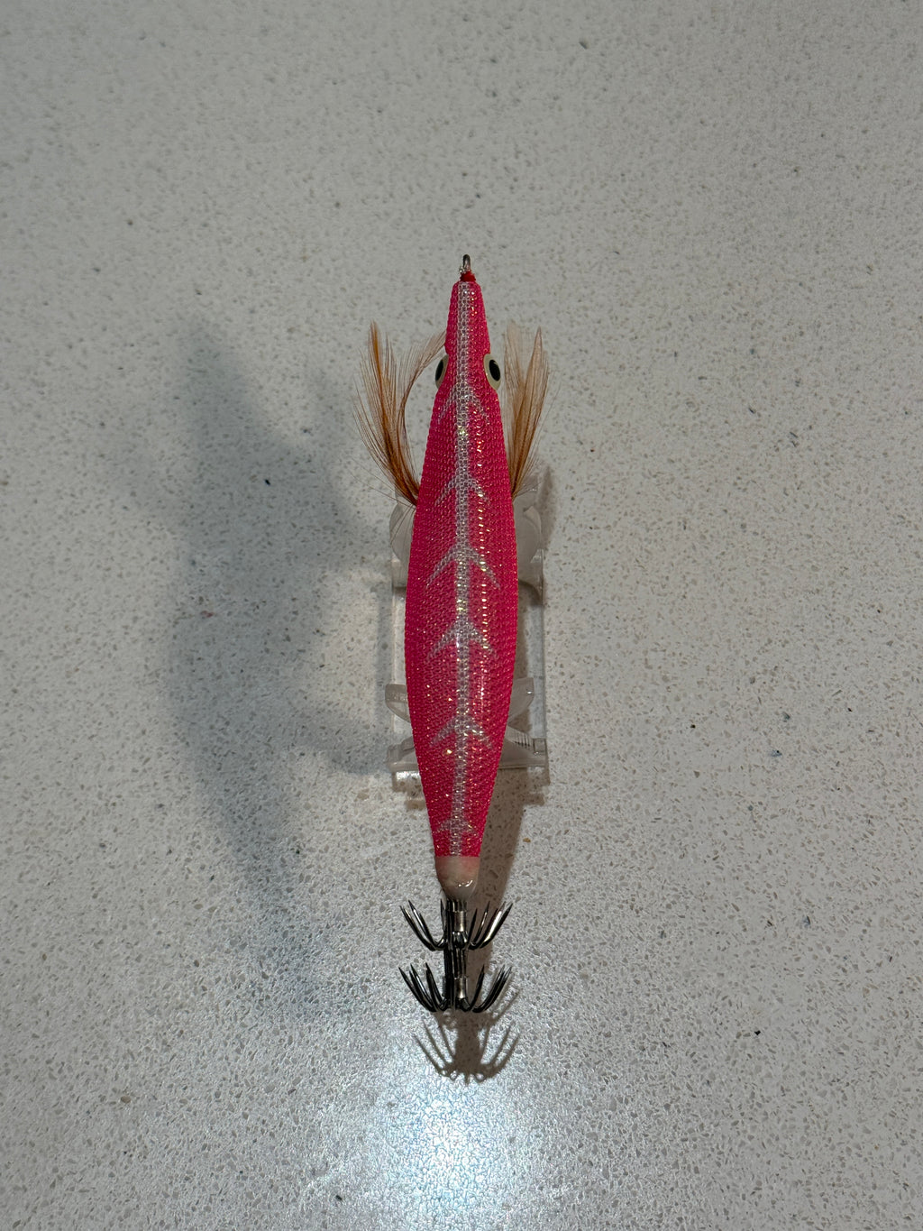 Premium Glow Egi Squid Jig With Rattle Beads - Pink