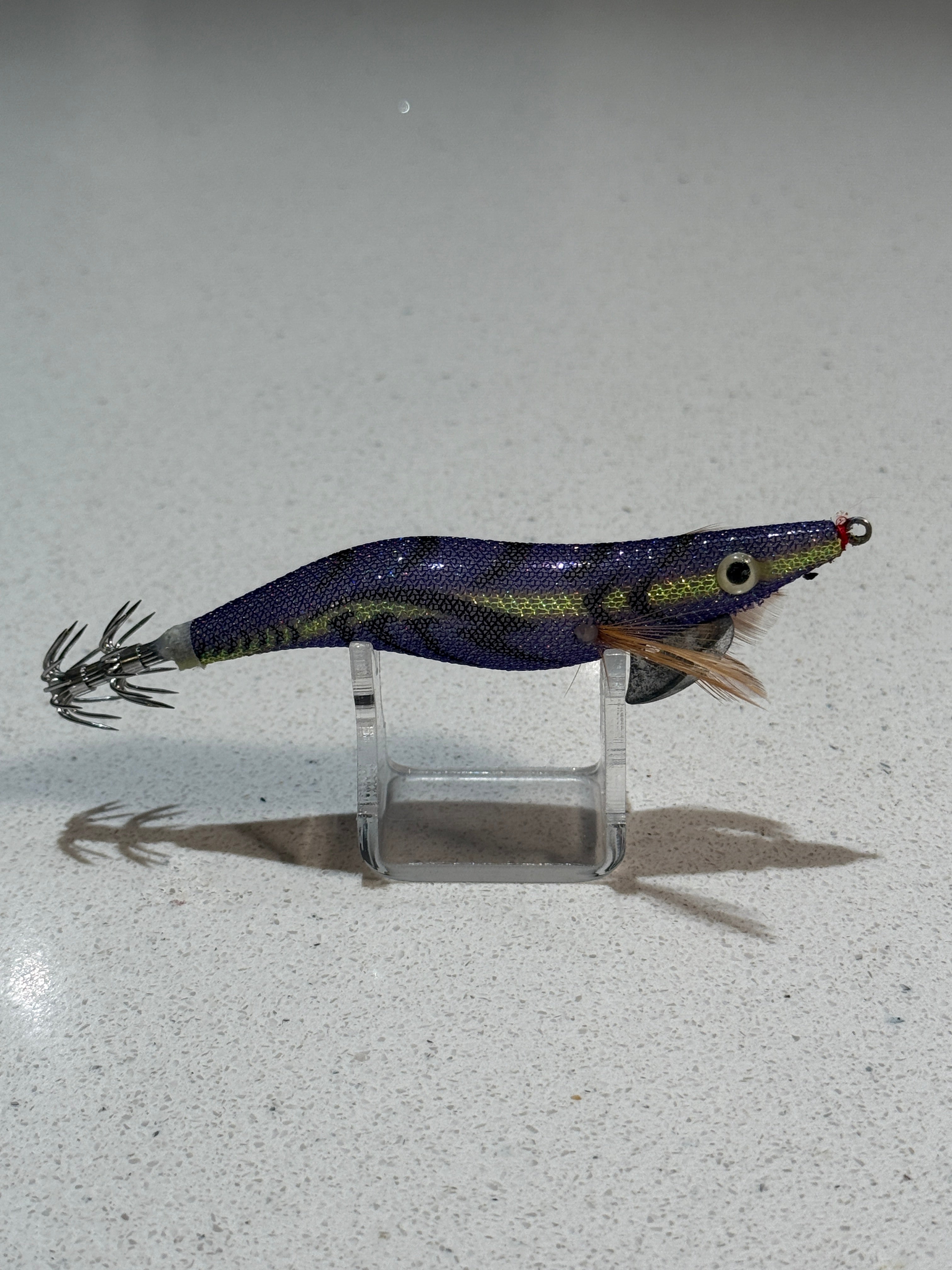 Premium Glow Egi Squid Jig With Rattle Beads - Purple