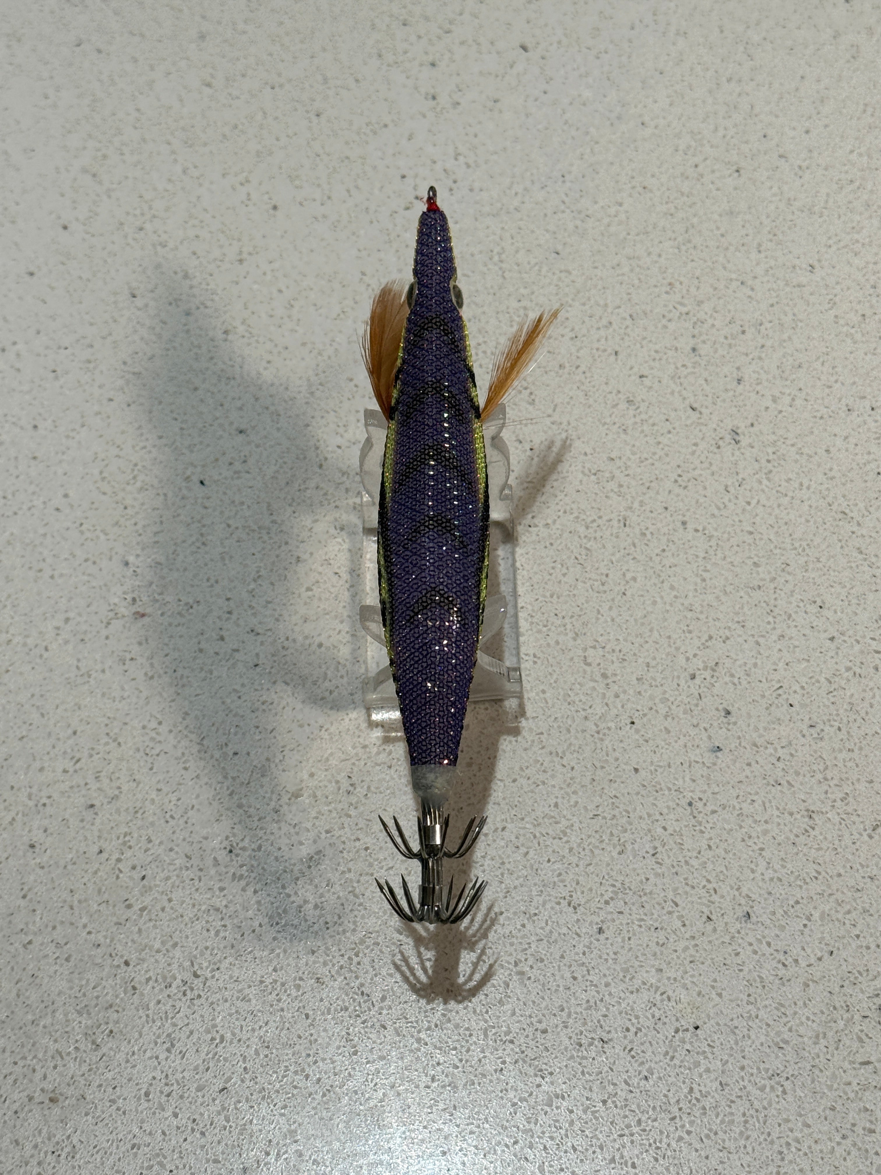 Premium Glow Egi Squid Jig With Rattle Beads - Purple