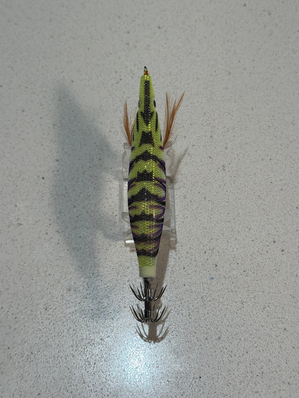 Premium Glow Egi Squid Jig With Rattle Beads - Yellow