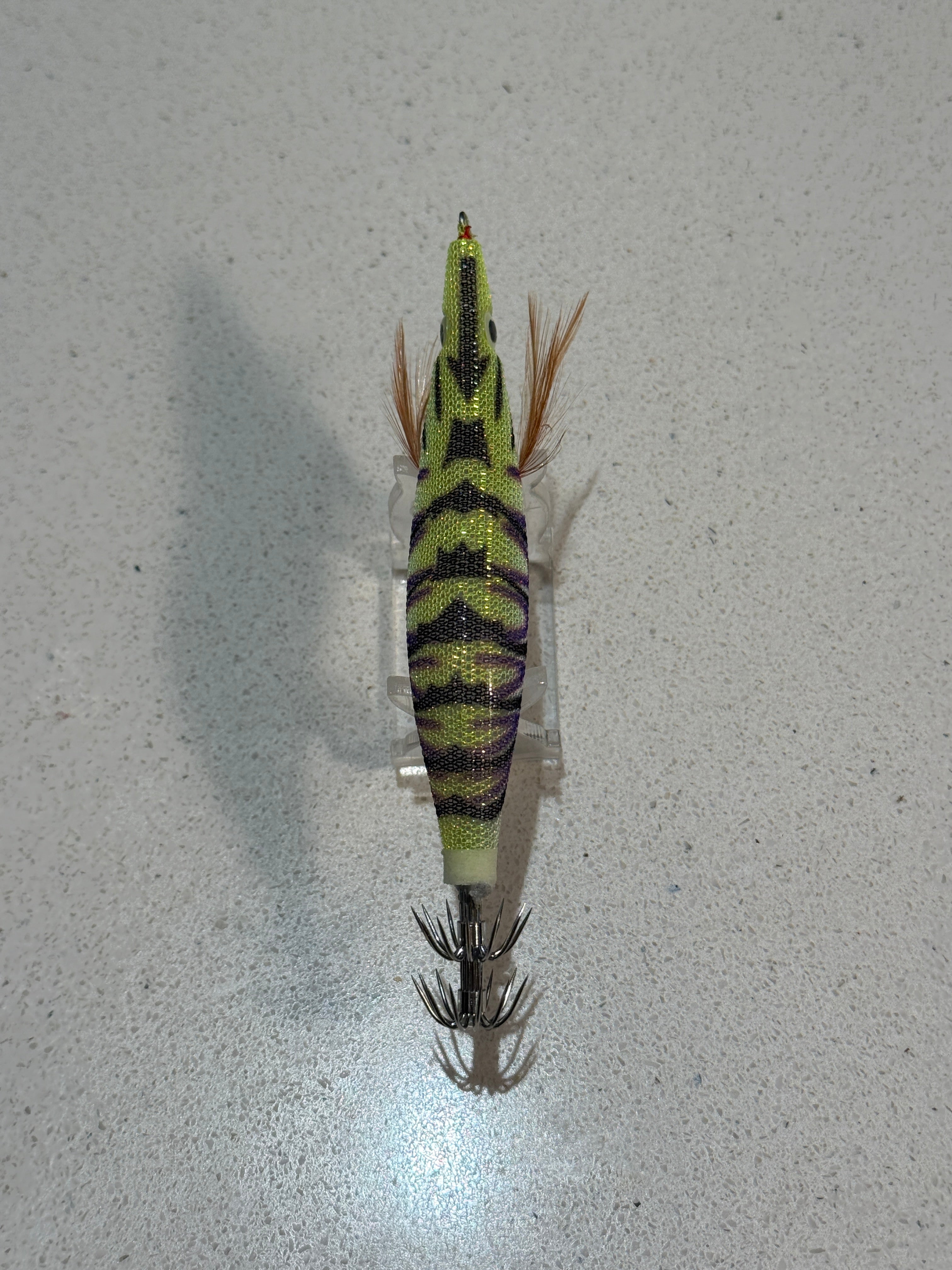 Premium Glow Egi Squid Jig With Rattle Beads - Yellow
