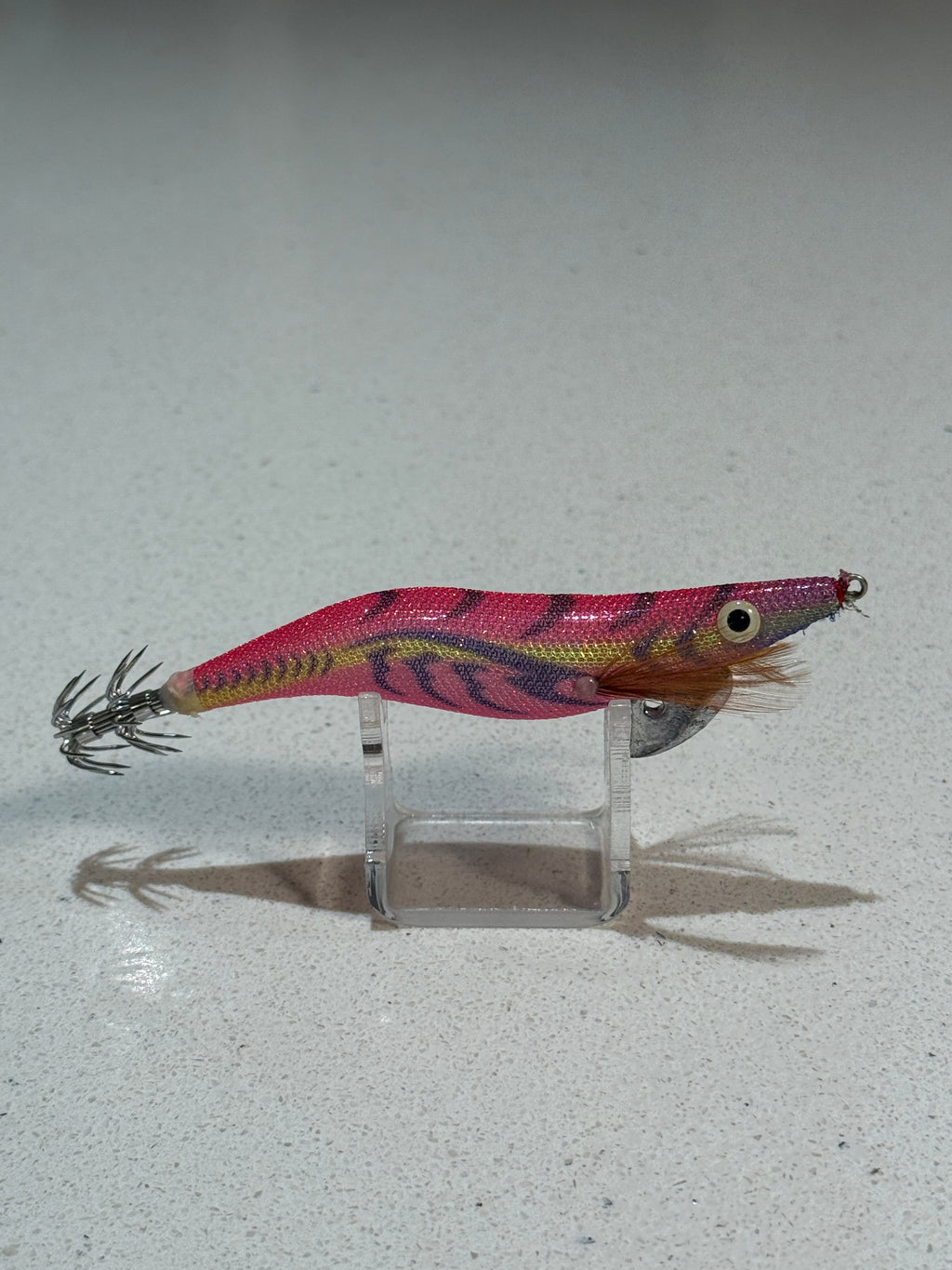Premium Glow Egi Squid Jig With Rattle Beads - Purple Red