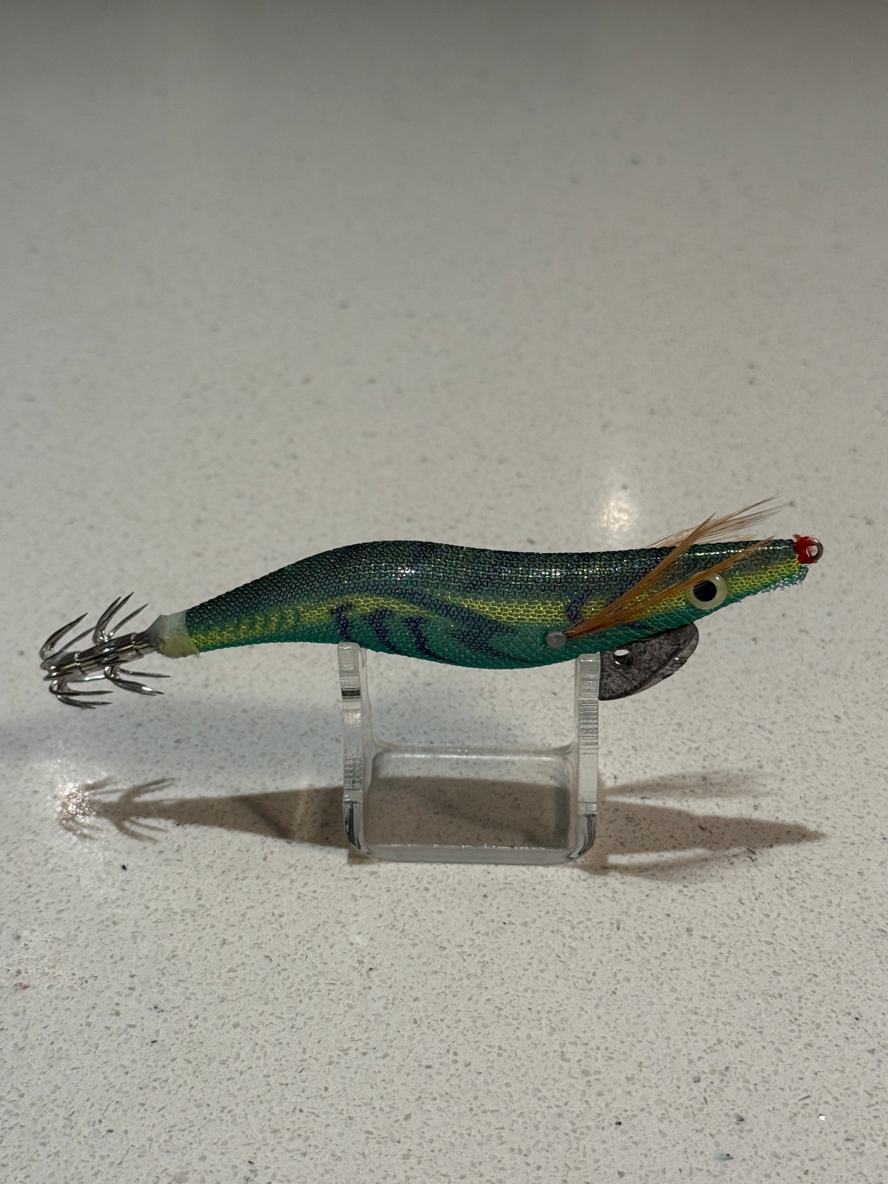 Premium Glow Egi Squid Jig With Rattle Beads - Green