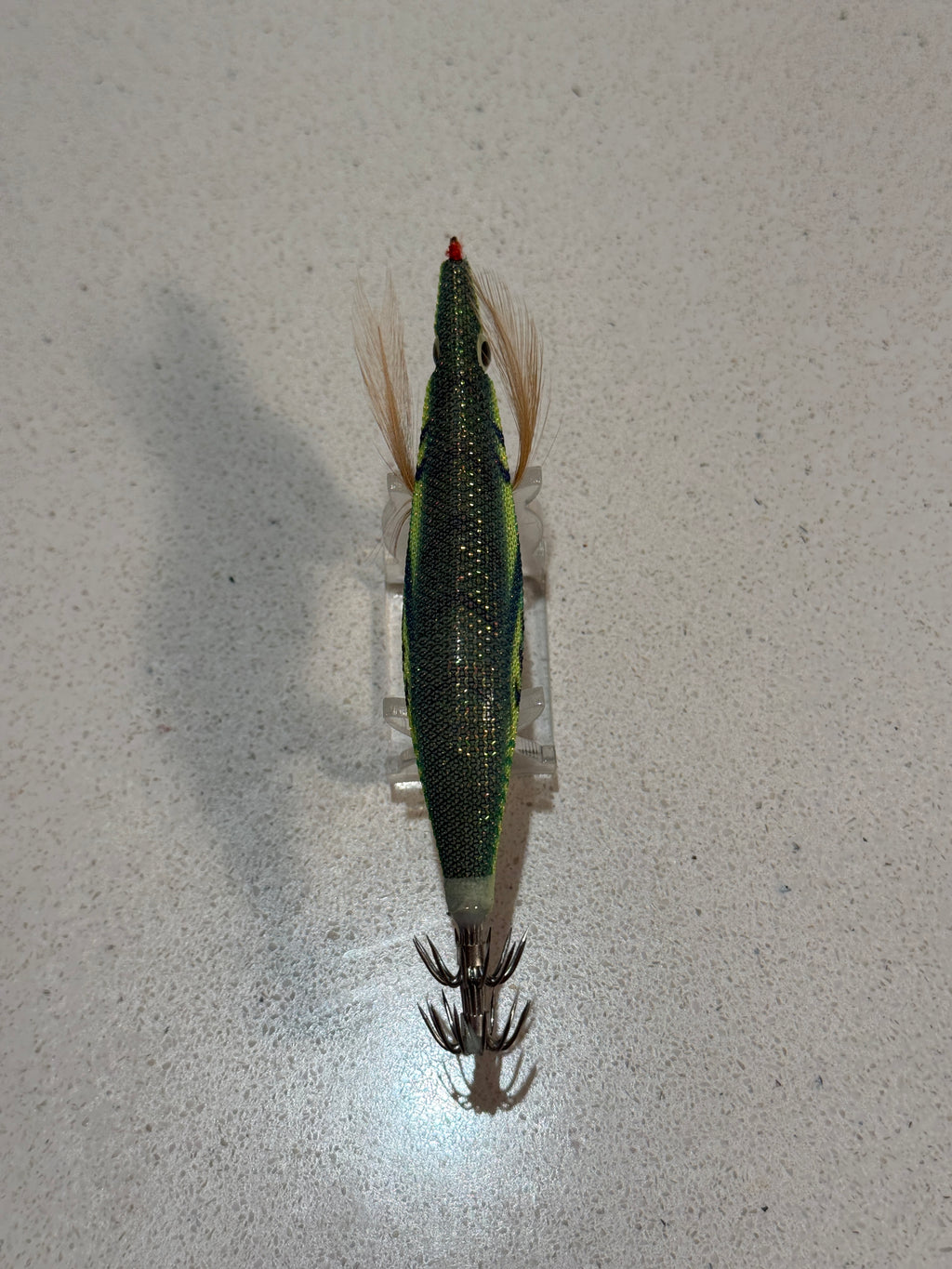 Premium Glow Egi Squid Jig With Rattle Beads - Green