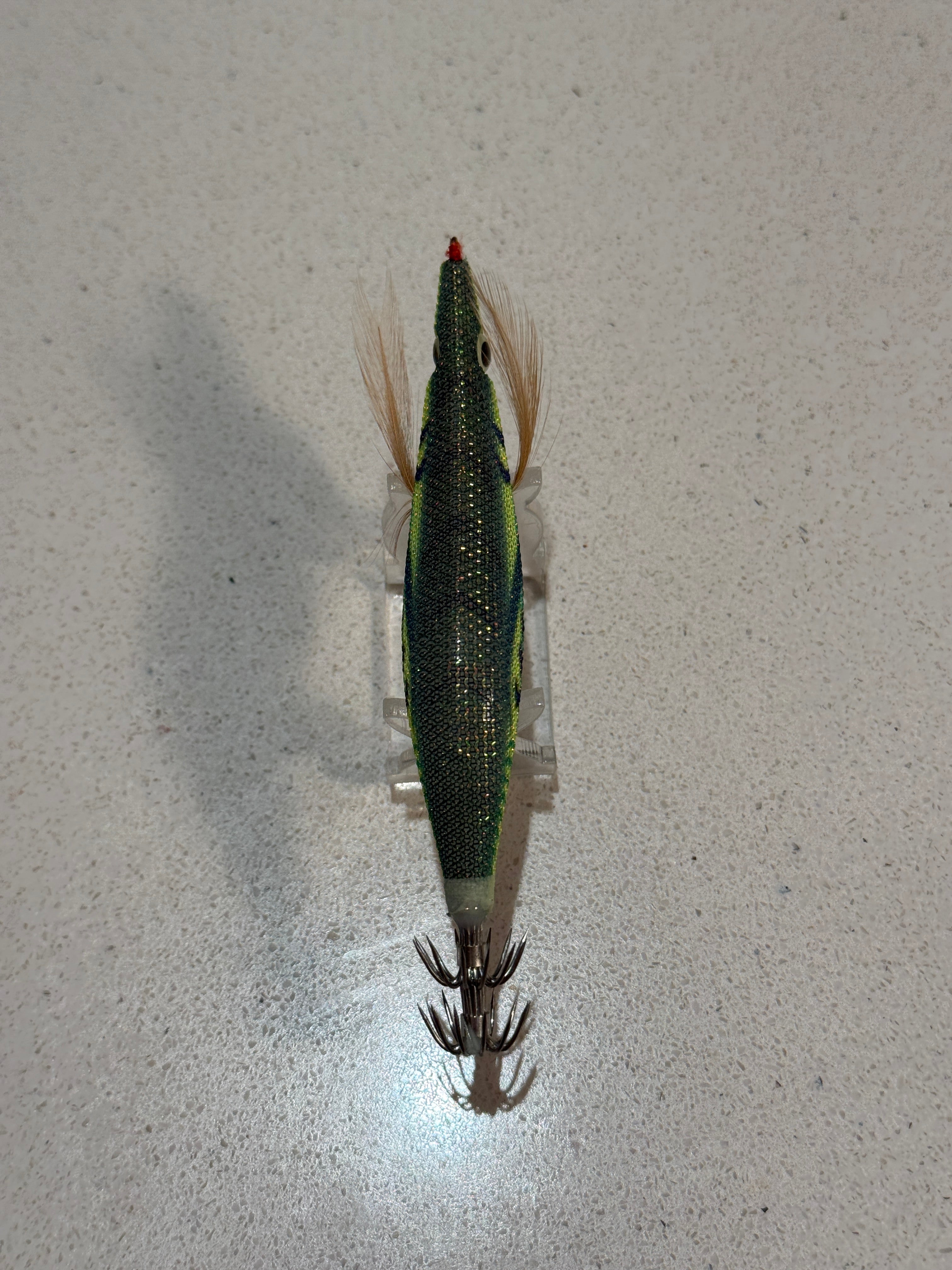 Premium Glow Egi Squid Jig With Rattle Beads - Green