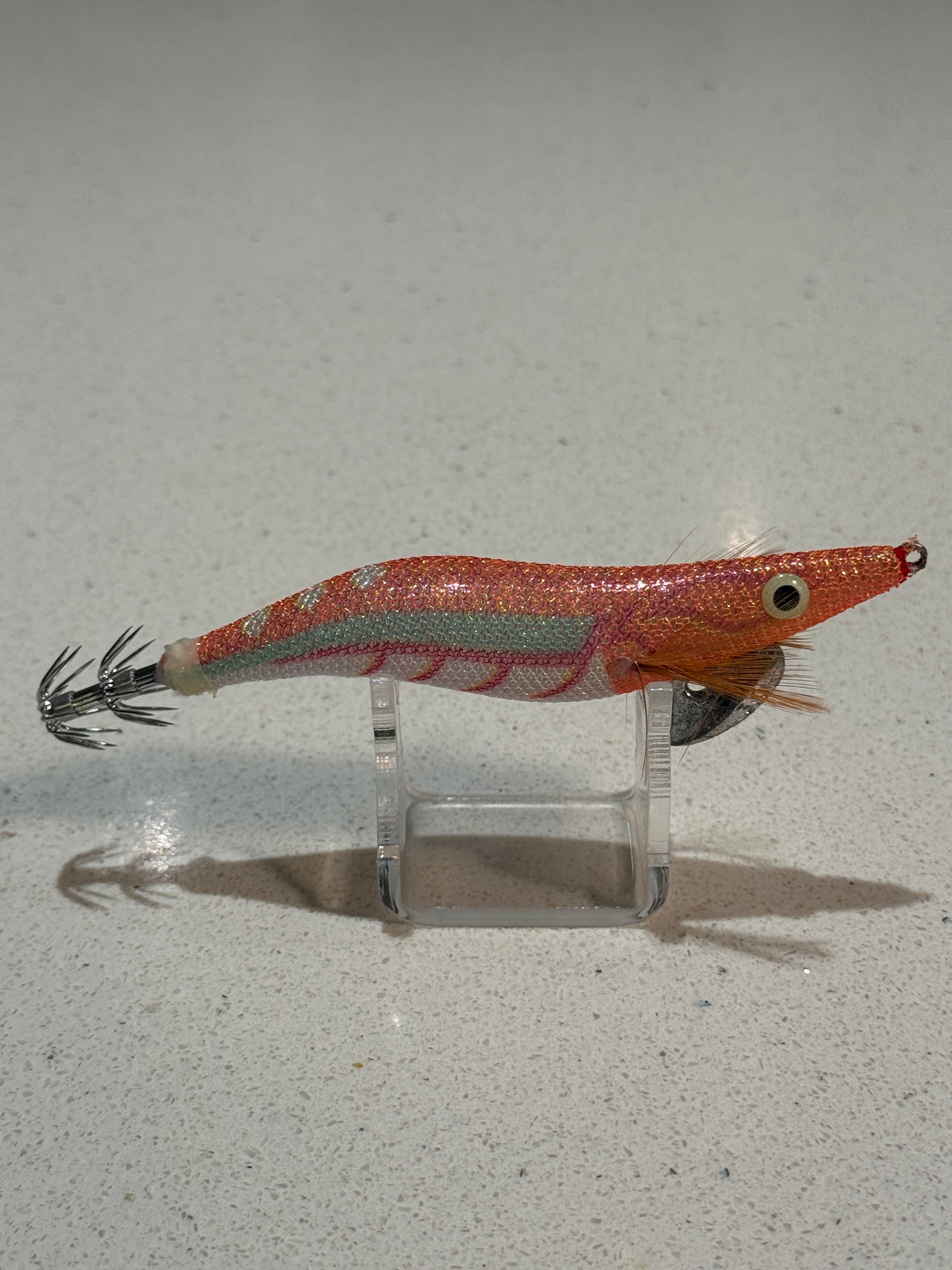 Premium Glow Egi Squid Jig With Rattle Beads - Orange