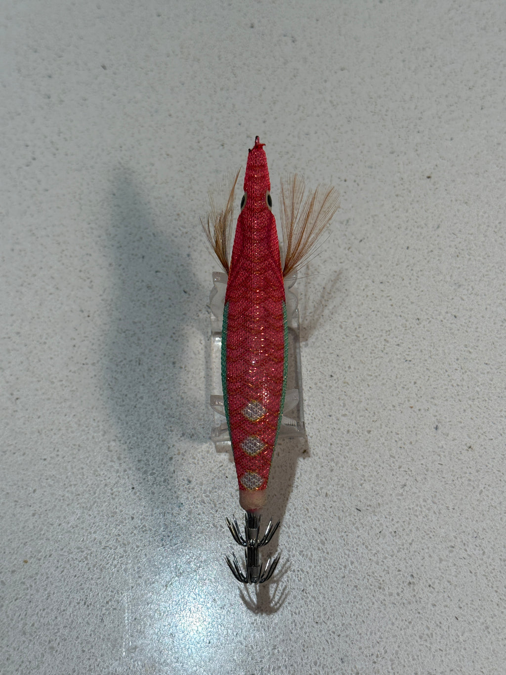 Premium Glow Egi Squid Jig With Rattle Beads - Melon Pink